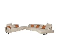 Canapé chaise longue relax modulable droit tissu sable