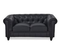INTENSE DECO Canapé Chesterfield 2 Places Regency Noir