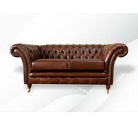 Canapé Chesterfield 2 places rembourré Design Canapés Garniture Original Marron