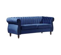 Vente-unique Canapé TRUMBO Chesterfield 3 places en velours bleu roi