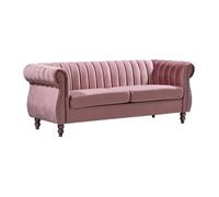 Vente-unique - Canapé Chesterfield 3 Places en Velours Vieux Rose Trumbo
