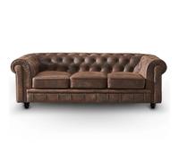 Canapé Chesterfield 3 places - Marron