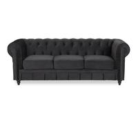 Canapé Chesterfield 3 places - Noir