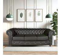 Le quai des affaires canapé Chesterfield 3 places - Noir