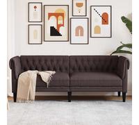 Canapé Chesterfield 3 Places Siège Chaise Salle de Séjour Marron Tissu vidaXL