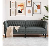 vidaXL Fauteuil Chesterfield Gris