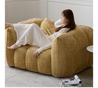 Canapé Citrouille crème Vintage, Tissu Chenille Petit Espace Droit | Tissu chenille, mousse haute densité, inclinable sans cadre, modulable petit espace, crème vintage(118*98*70)