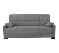 Canapé clic clac 3 places - Gris clair - Matelas 14 cm - 130 x 190 cm - MEGAN