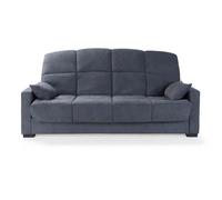 Conforteam Canapé clic-clac MEGAN 3 places Tissu gris Matelas 17 cm L223 x P96 x H103 cm