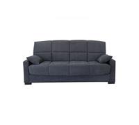 Canapé clic clac 3 places Tissu Matelas 17 cm L223 P96 H 103 cm MEGAN Gris