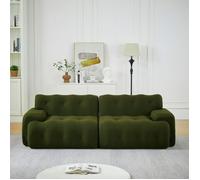 Canapé Cloud 2 places - Tissu 3D tricoté Vert -Accoudoirs larges et capitonnage -Sans montage -Soutien ergonomique -224x104x66 cm