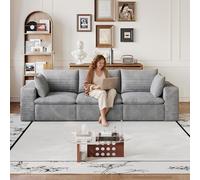 Canapé Cloud en Velours Côtelé, Salon et Bureau, Gris Foncé, 260 cm