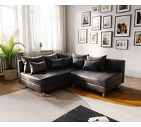 Canapé Clovis anthracite look antique ottoman gauche canapé module