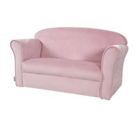 Canapé Club En Velours Doux Pour Enfant - Rembourré En Mousse - Lil Sofa Rose Pastel TU