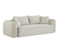 Canapé compressé convertible - 2/3 places - MARIN - Tissu Beige crème - 239 x 111 x 87 cm