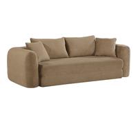 Canapé compressé convertible - 2/3 places - MARIN - Tissu Camel - 239 x 111 x 87 cm