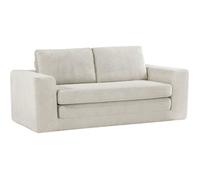 Canapé compressé convertible - 3 places - BERTILLE - Tissu Beige crème - 200 x 98 x 90 cm