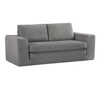 Canapé compressé convertible - 3 places - BERTILLE - Tissu Gris clair - 200 x 98 x 90 cm