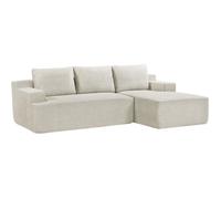 Canapé compressé modulable - 3/4 places - MARIE - Tissu Beige crème - Rangements - 244 x 156 x 85 cm