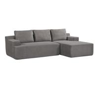Canapé compressé modulable - 3/4 places - MARIE - Tissu Gris clair - Rangements - 244 x 156 x 85 cm