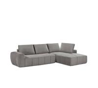 Canapé compressé modulable - 3 places - FLAVIE - Tissu Gris clair - 283 x 193 x 86 cm