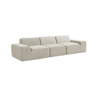 Canapé compressé modulable - 3 places - HECTOR - Tissu Beige clair - 317 x 105 x 73 cm