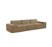 Canapé compressé modulable - 3 places - HECTOR - Tissu Camel - 317 x 105 x 73 cm