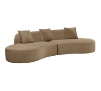 Canapé compressé modulable - 4 places - HARRY - Tissu Camel - 313 x 134 x 75 cm
