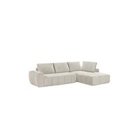 Canapé compressé modulable SABAIDECO FLAVIE 3 places angle droit beige crème
