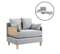 Canapé convertible 1 place Seinlus 81 x 88 x 68 cm gris clair