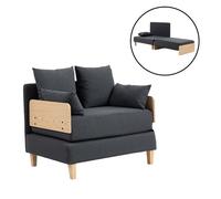 Canapé convertible 1 place Seinlus 81 x 88 x 68 cm gris foncé