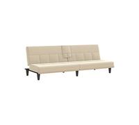 Canape convertible 1 places en tissu beige 89 x 200 x 70 cm