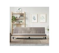 vidaXL Canapé-lit tissu taupe 351868 avec porte-gobelets