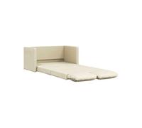Canape convertible 2 places en simili-cuir beige 60 x 174 x 55 cm