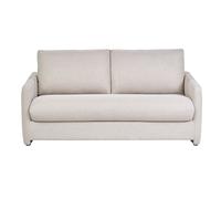 Canapé convertible 2 places en tissu beige crème PAULIN