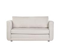 Canapé convertible 2 places en tissu effet velours texturé beige LEON