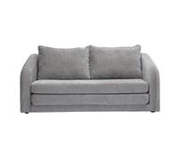 Canapé convertible 2 places en tissu effet velours texturé gris MAHAUT