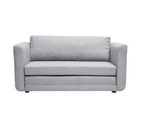 Canapé convertible 2 places en tissu gris clair LEON