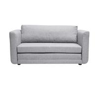 Canapé convertible 2 places en tissu gris clair LEON