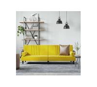 Canape convertible vidaxl 2 places en velours jaune 89 x 205 x 70 cm jaune G