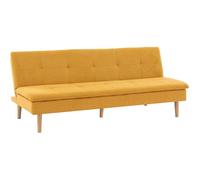 Canapé convertible - 3 places - AGATHE - Tissu Moutarde - 180 x 74 x 72 cm