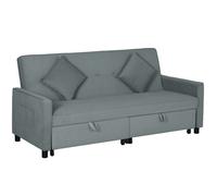 Canapé convertible 3 places canapé-lit clic-clac - HOMCOM - réversible avec dossier réglable et coussins, 196 x 90 x 89 cm - gris