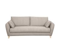 Canapé convertible scandinave 3 places en tissu beige avec matelas 10 cm CREEP