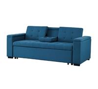 Noho canapé convertible 3 places en tissu bleu pétrole