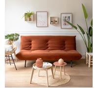 Happy Garden Canapé convertible 3 places Anatole en velours terracotta