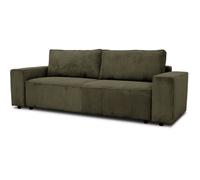 Generique Canapé convertible JOSH 3 places Tissu Lincoln Coffre de rangement Kaki