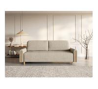 Canapé convertible 3 places - MAJLA - beige - tissu structuré déperlant avec coffre
