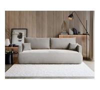 Canapé convertible 3 places - OVO MINI - velours Easy-Clean - gris