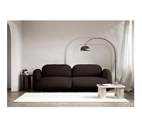 Canapé convertible 3 places - TVOYA - tissu chenille - brun