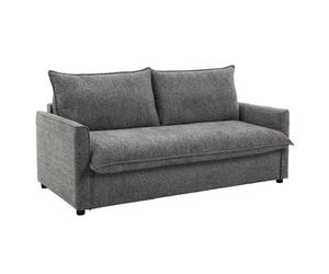Canapé convertible 3pl système Rapido tissu doux gris - ELLIS Meubletmoi